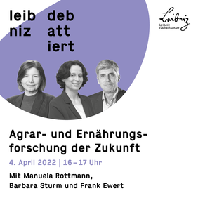 Leibniz debattiert Flyer mit den drei Referenten und Titel der Veranstaltung