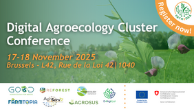Flyer with an overview of the Digital Agroecology Cluster Conference